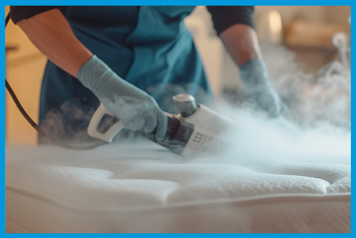 Traitement d'un matelas à la vapeur pour éliminer les punaises de lit