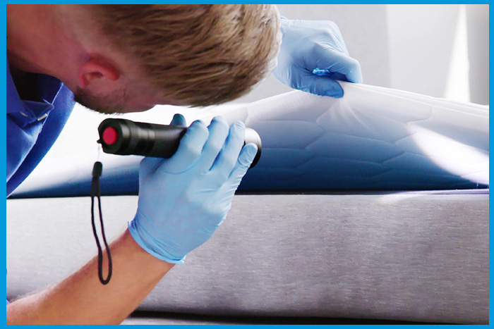 Inspection minutieuse d'un matelas pour détecter les punaises de lit