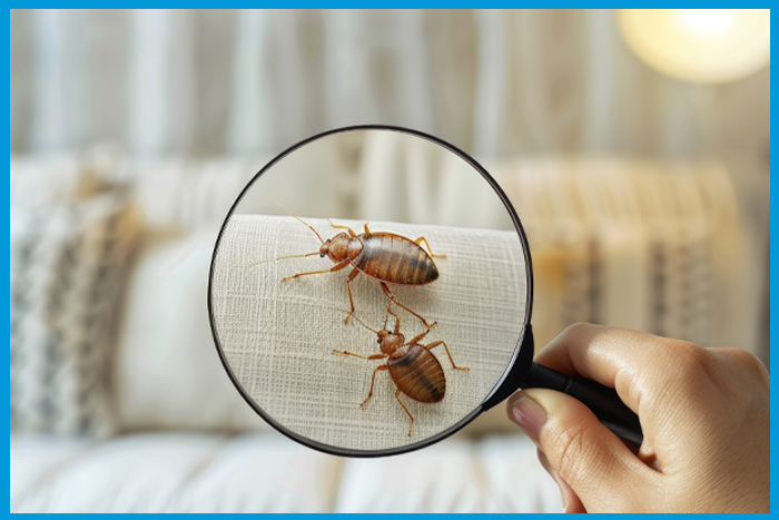 Inspection des meubles d'hôtel à la recherche de punaises de lit