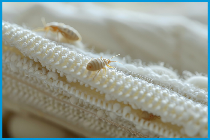 Infestation de punaises de lit dans les coutures d'un matelas
