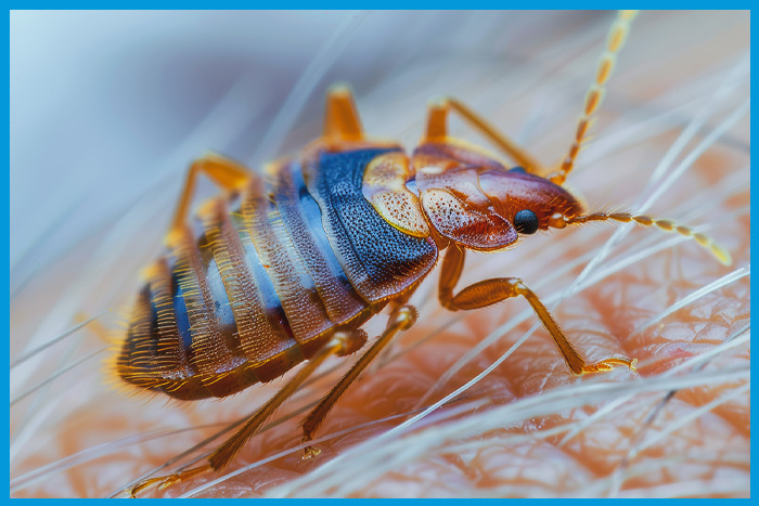 Gros plan sur des punaises de lit pour faciliter leur identification.