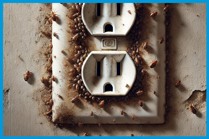 Illustration d'une prise infestée par les punaises de lit