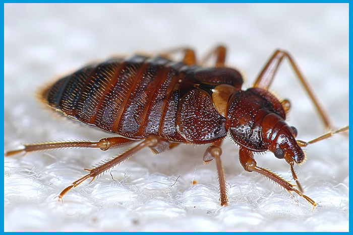 Détail de punaises de lit pour aider à les reconnaître