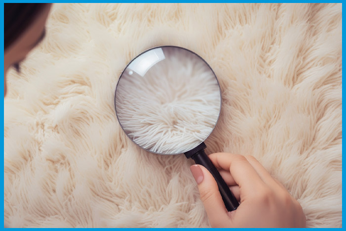 Inspection minutieuse d'un coussin à la recherche de punaises de lit